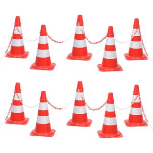 vidaXL Chain Cone Set with 10 m Chain Red and white