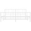 vidaXL Metal Bed Frame without Mattress with Footboard White 180x200cm