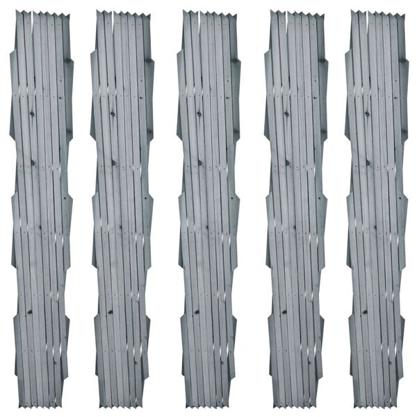 vidaXL Trellis Fences 5 pcs Solid Firwood 180x90 cm Grey