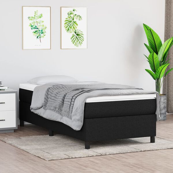 vidaXL Box Spring Bed Frame Black Single Fabric (UK/IE/FI/NO only)