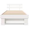 vidaXL Bed Frame with Headboard White 90 x 190 cm Solid Pine Wood