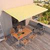 vidaXL Manual Retractable Awning 600x350 cm Yellow and White