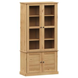vidaXL Glass Display Cabinet "VIGO" 85x35x170 cm Solid Wood Pine