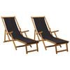 vidaXL Folding Sun Lounger 2 pcs 3 Position Solid Eucalyptus Wood