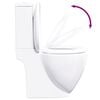 vidaXL WC Ceramic Toilet Bathroom Round Toilet Bottom Water Flow White