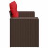 vidaXL Garden Sofa with Cushions 2-Seater Brown Poly Rattan