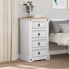 vidaXL Bedside Table with Drawer White 53 x 39 x 84 cm Solid Pine Wood