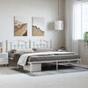 vidaXL Metal Bed Frame without Mattress with Headboard White 193x203cm