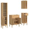 vidaXL Bathroom Furniture Set FLORO 4 pcs Wax Brown Solid Pine Wood