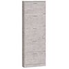 vidaXL Shoe Cabinet Concrete Grey 59x17x169 cm Engineered Wood