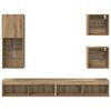 vidaXL TV Wall Units with LED 5 pcs Artisan Oak Engineered Wood