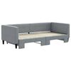 vidaXL Daybed with Trundle without Mattress Light Grey 90x190 cm Single