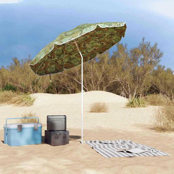 vidaXL Beach Parasol Camouflage 161 x 193 cm Polyester