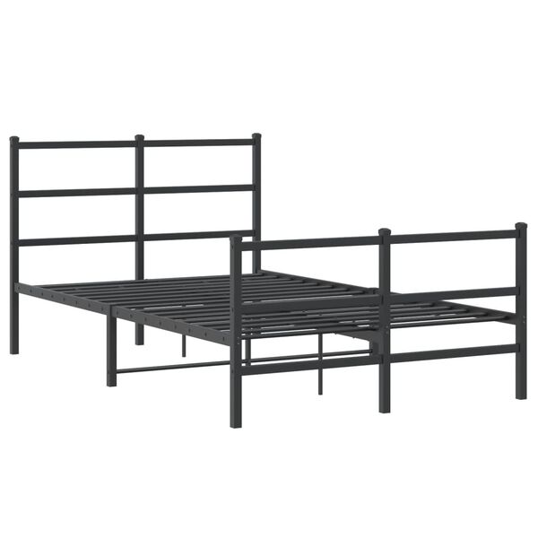 vidaXL Metal Bed Frame without Mattress with Footboard&nbsp;Black 120x200cm