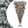 vidaXL Upside-down Artificial Hinged Christmas Tree 120 cm 150 LEDs