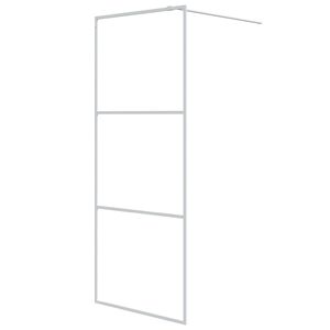 vidaXL Walk-in Shower Wall White 80x195 cm Clear ESG Glass