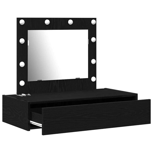 vidaXL Dressing Table Black 83 x 40 x 70 cm Engineered Wood