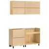 vidaXL Cabinet with Shelf with Storage 4 pcs Honey Solid Pine Wood