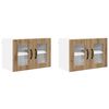 vidaXL Wall Glass Cabinet PORTO 2 pcs Artisan Oak Engineered Wood