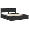 vidaXL Bed Frame with Headboard Black 180 x 200 cm Solid Pine Wood