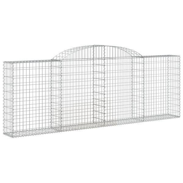 vidaXL Arched Gabion Baskets 17 pcs 300x30x100/120 cm Galvanised Iron