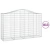 vidaXL Arched Gabion Baskets 13 pcs 200x50x120/140 cm Galvanised Iron