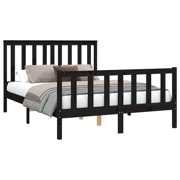 vidaXL Bed Frame without Mattress Black 120x200 cm Solid Wood Pine