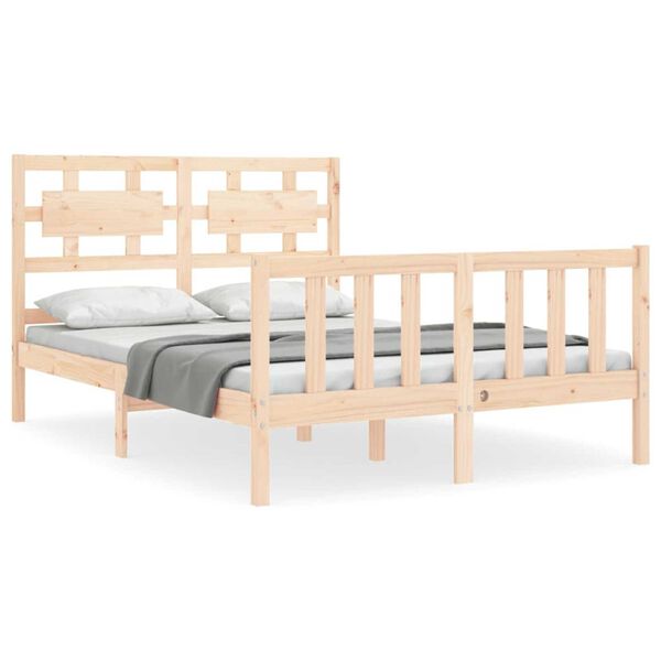 vidaXL Bed Frame without Mattress Small Double Solid Wood Pine