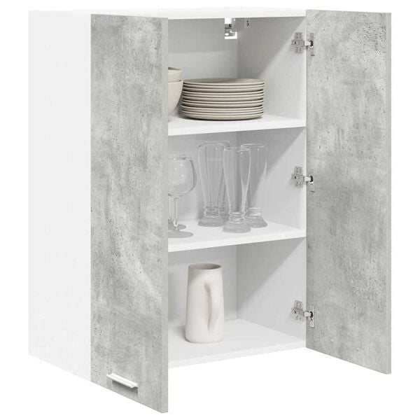vidaXL Hanging Cabinet Concrete Grey 60 x 31 x 80 cm Engineered Wood