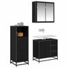vidaXL Bathroom Furniture Set 3 pcs Black oak Engineered wood