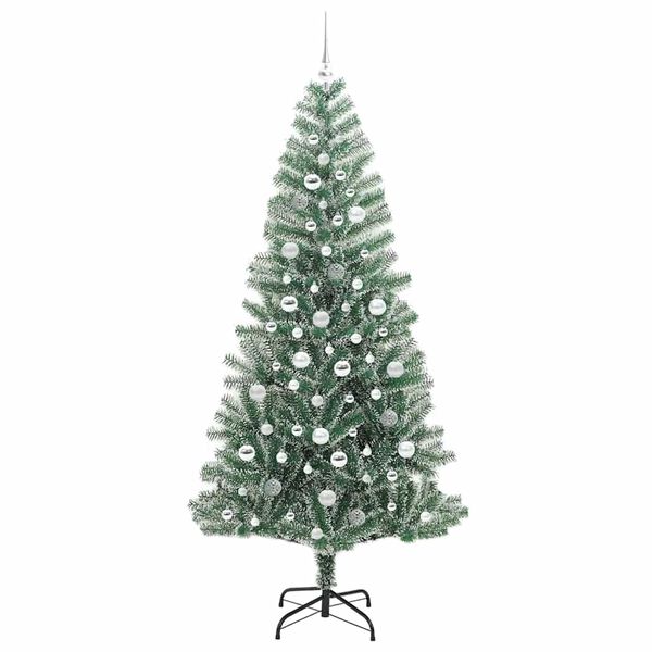 vidaXL Artificial Christmas Tree Snow Flocked with LED Light 210 cm