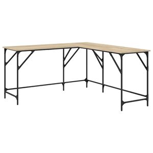 vidaXL Desk Sonoma Oak 149x149x75 cm Engineered Wood