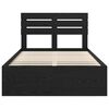 vidaXL Bed Frame with Headboard Black 135 x 190 cm Solid Pine Wood