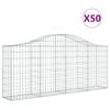 vidaXL Arched Gabion Baskets 50 pcs 200x30x80/100 cm Galvanised Iron