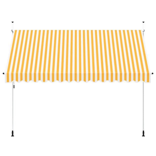 vidaXL Manual Retractable Awning 350 cm Orange and White Stripes