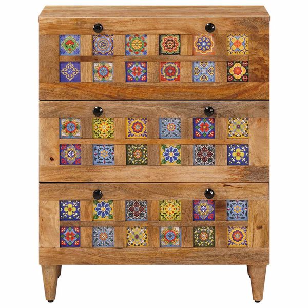 vidaXL Sideboard Natural 60 x 33 x 75 cm Solid Mango Wood