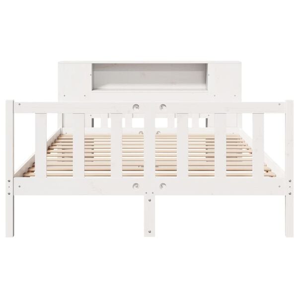 vidaXL Bookcase Bed without Mattress White 160x200 cm Solid Wood Pine