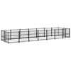 vidaXL Outdoor Dog Kennel Steel 13.14 m²