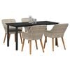 vidaXL Dining Set Light grey Poly rattan