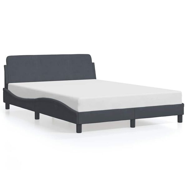 vidaXL Bed Frame "Dover" Dark Grey 135x190 cm Double Velvet