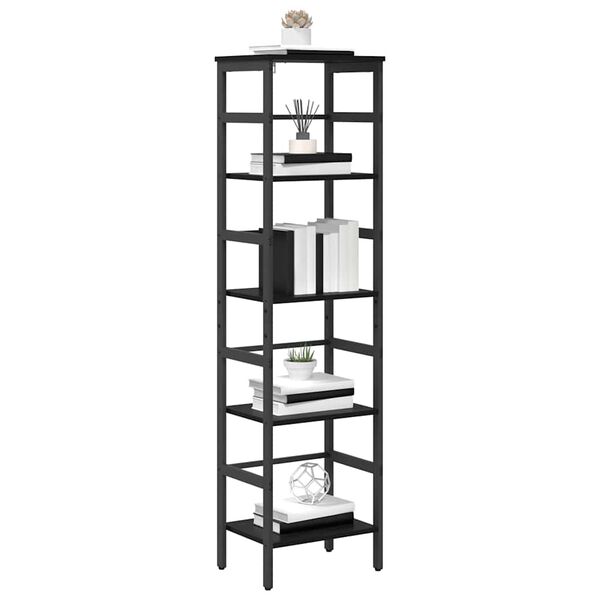 vidaXL Bookshelf Black Oak 40 x 29.5 x 149 cm Engineered Wood
