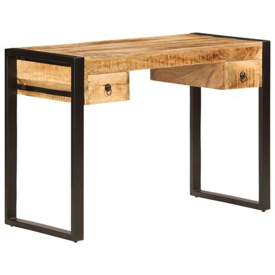 vidaXL Desk with 2 Drawers 110x50x77 cm Solid Mango Wood