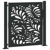 vidaXL Garden Gate Black 100x100 cm Steel Wave Design