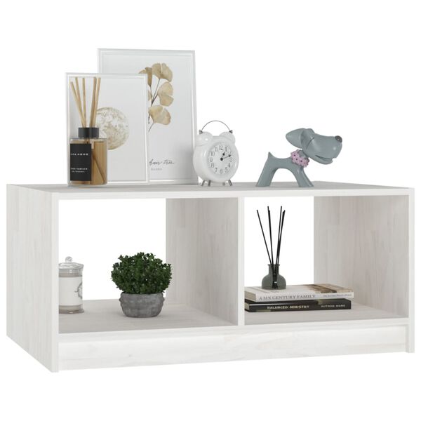 vidaXL Coffee Table White 75x50x33.5 cm Solid Pinewood