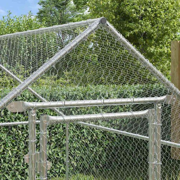 vidaXL Chicken Cage Silver 200x170x177cm Galvanised Steel