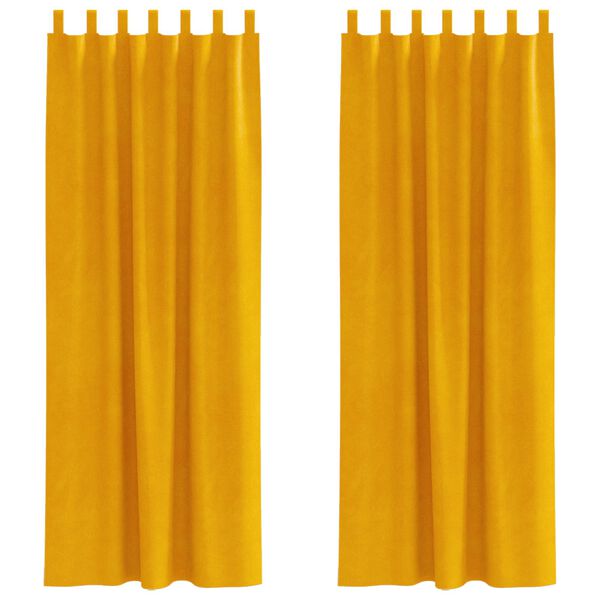 vidaXL Blackout Curtains 2 pcs Mustard Yellow 140 x 225 cm Velvet