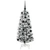 vidaXL Artificial Hinged Christmas Tree Green and White 120 cm