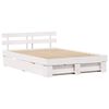vidaXL Bed Frame with Headboard White 140 x 200 cm Solid Pine Wood