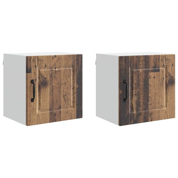 vidaXL Kitchen Cabinet 2 pcs Old Wood 40 x 31 x 40 cm Engineered Wood