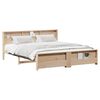 vidaXL Bed Frame with Headboard Brown 200 x 200 cm Engineered Wood